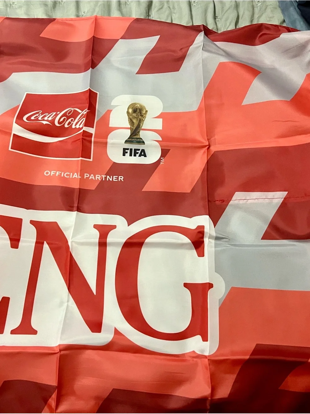 New FIFA World Cup Coca Cola Red and White Branded Graphic Cape